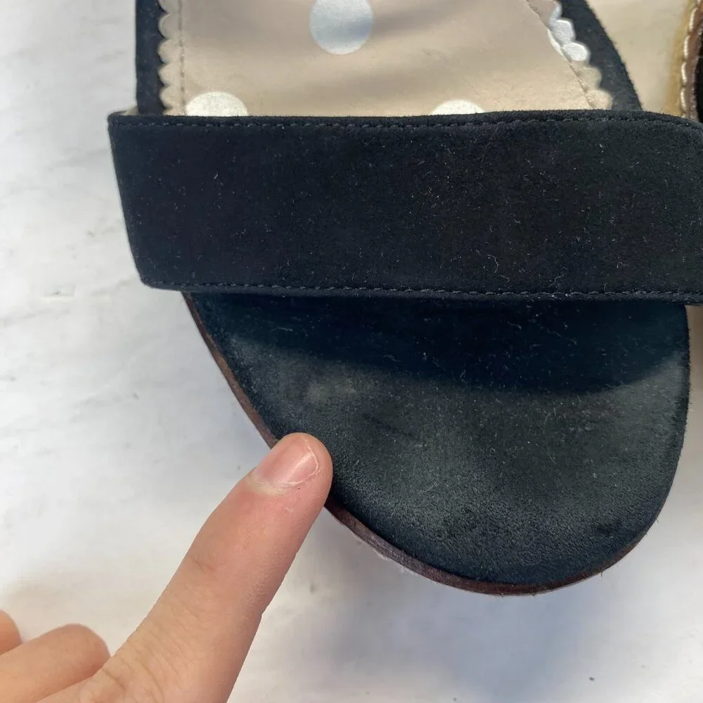 Boden Women's Platform Espadrille Wedge Sandals Black Size 41,Preppy